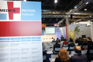 Duesseldorf, DEU, 14.11.2012. Einen Schwerpunkt der weltgroessten Medizinmesse MEDICA bilden Anwendungen fuer die Physiotherapie und Orthopaedietechnik. 480 Aussteller (insgesamt: 4.554) bieten entsprechende Produkte, Geraete und Services. 29.000 Fachbesucher der MEDICA interessieren sich speziell fuer diesen Angebotsbereich. http://www.medica.de - Physiotherapy and orthopaedic technology are topics which are high on demand at every MEDICA. 480 exhibitors are showcasing respective products and solutions for this segment. 29,000 visitors of MEDICA are especially interested in these topics. http://www.medica.de - Foto: Messe Duesseldorf, Constanze Tillmann. Exploitation right Messe Duesseldorf, M e s s e p l a t z, D-40474 D u e s s e l d o r f, www.messe-duesseldorf.de; eine h o n o r a r f r e i e Nutzung des Bildes ist nur fuer journalistische Berichterstattung, bei vollstaendiger Namensnennung des Urhebers gem. Par. 13 UrhG (Foto: Messe Duesseldorf / ctillmann) und Beleg moeglich; Verwendung ausserhalb journalistischer Zwecke nur nach schriftlicher Vereinbarung mit dem Urheber; soweit nicht ausdruecklich vermerkt werden keine Persoenlichkeits-, Eigentums-, Kunst- oder Markenrechte eingeraeumt. Die Einholung dieser Rechte obliegt dem Nutzer; Jede Weitergabe des Bildes an Dritte ohne Genehmigung ist untersagt | Any usage and publication only for editorial use, commercial use and advertising only after agreement; unless otherwise stated: no Model release, property release or other third party rights available; royalty free only with mandatory credit: photo by Messe Duesseldorf]