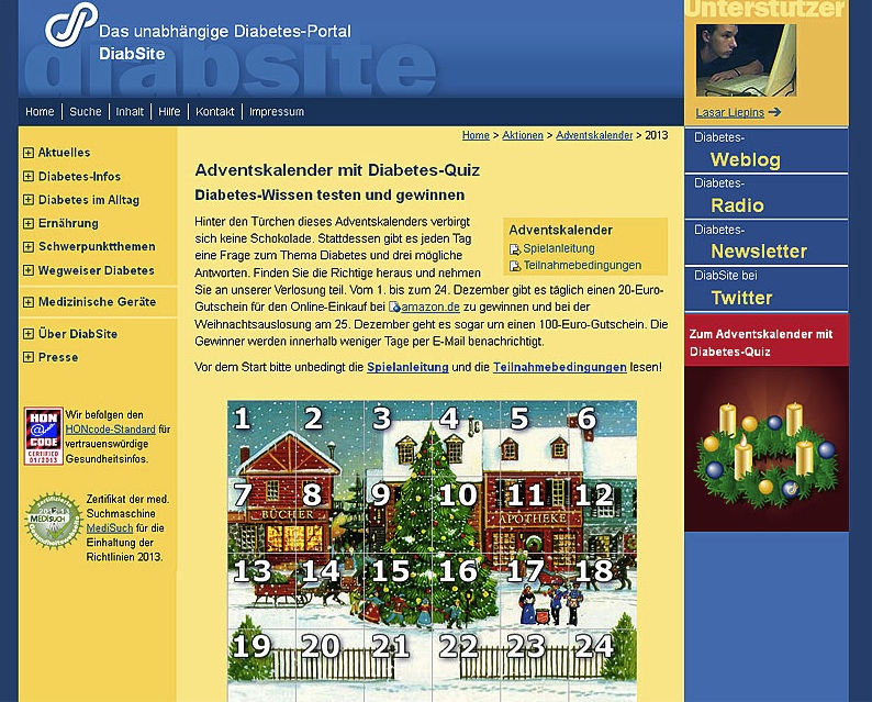 Der Adventskalender der DiabSite
